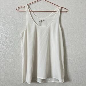 Frenchi ivory cream silky satin tank top